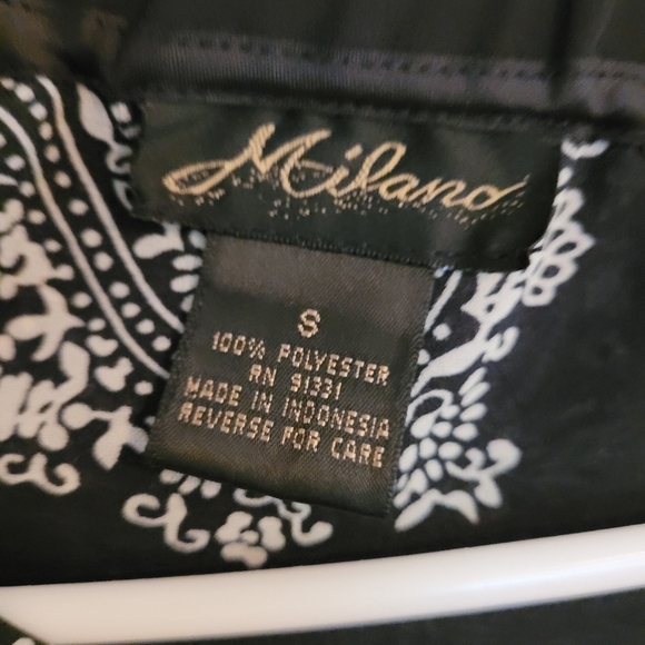 Milano Black and White Ruffled Trumpet Midi Skirt - Picture 5 of 5